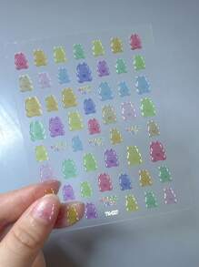 1 件 3D 果冻压花草莓熊美甲贴纸