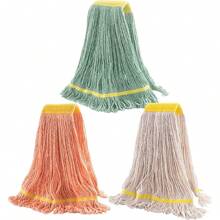 CLEANING  Mop Head Commercial Replacement For General And Floor Cleaning , Wet Industrial Blue Cotton Looped End String Head Refill (Pack Of 3) Blue