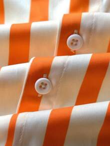 Áo sơ mi nam dài tay họa tiết sọc màu tương phản thường ngày đi làm và đi nghỉ, Xuân/Thu, Giáng sinh - trái cam - Xem 6