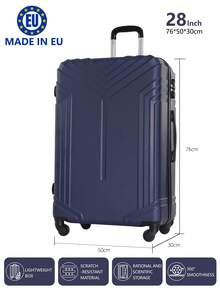 Wyprodukowano w Europie, bagaż niezbędny do akademika szkolnego, bagaż niezbędny do akademika uniwersyteckiego, bagaż szkolny, bagaż podróżny, wytrzymały, niezbędny bagaż podręczny na wakacje, walizki podróżne, zestawy walizek na kółkach, bagaż kabinowy, bagaż rejestrowany, bagaż na cztery koła, twarda walizka na kółkach, materiał ABS, - Niebieski - Zobacz 4