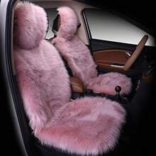 D1Pc Faux Sheepskin Wool Fur Car Seat Cover For Cars SUV Trucks Universal Fit Soft Plush Synthetic Wool Buck Fur Car Seat Cushions Dusty Rose 7001 - 達斯蒂羅斯 - 查看 1