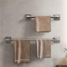 Towel Rack, Bathroom Towel Bar Holder, Wall Mounted Towel Organizer Rack, No Drilling Required
