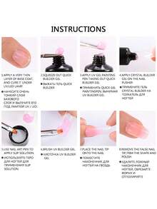 Dung dịch làm sạch móng dạng lỏng 30ml cho móng nối dài, sơn móng tay dạng gel Poly Quick UV Builder Acrylic Gel Polish, chất tẩy rửa, làm sạch gel nối dài móng nghệ thuật Plus - Trong sáng - Xem 7