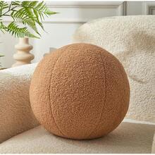 White 11.8 Inches Round Throw Pillow, Modern Ball Shaped, Decorative Pillow Couch, Sofa, Bedroom - Yellow Ball - 查看 8