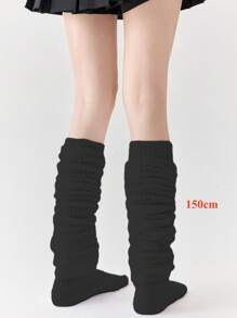 1双白色过膝袜，大象图案，保暖过膝袜，宽松款，适合秋冬季节，舒适保暖 - 黑色 - 查看 18