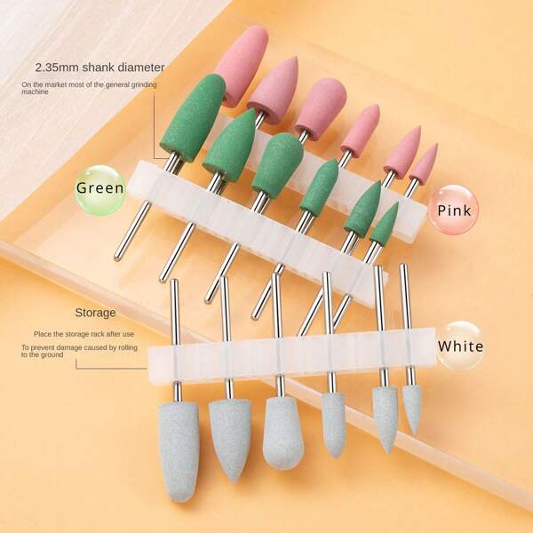 6pcs Silicon Nail Drill Bits Kit For Removing Dead Skin And Polishing Nail Grinding Machine Grinding Head