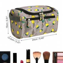 1 Pc Travel Makeup Bag, Travel Toiletry Organizer, Makeup Brush Holder, Makeup Organizer Bag, Toiletry Bag, Waterproof Oxford Cloth - Gray - View 4