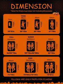 1件套数码印花床单套装，床垫保护套，床罩，南瓜图案，舒适家纺，透气防起球床垫保护套，柔软亲肤，卡通图案床罩，柔软舒适的卧室床上用品 - 彩色 - 查看 3