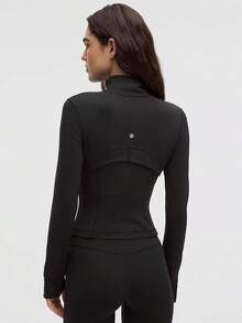 Define Cropped Jacket Nulu-For Yoga Gym Running-Sweat-Wicking-Yoga-All Seasons Sport-Spring/Summer-Autumn/Winter-Back To School - màu đen - Xem 3