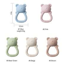 Soft Silicone Rattle Toy, Shockproof, Washable, Easy Grip, Chew Toy, Baby Teether, Sensory Stimulation, Concentration Training, Newborn/Birthday Gift - Multicolor - View 10
