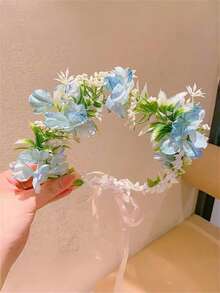 1 Peça Faixa de Cabelo com Flor Laranja Falsa Estilo Boho, Série Floresta Etérea, Adequada para Vestidos e Decorações Rastejantes, Acessório de Cabelo Elegante para Senhoras, Decoração de Cabelo para Praia, Festival, Carnaval/Mardi Gras/Mascarada, Casamento, Fantasia Havaiana para Mulheres, Festa, Presentes - Multicolorido - Visão 8