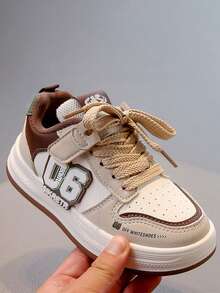 Children's Leather Upper Sports Shoes, New Styles For Spring And Autumn. Low-Top Hook And Loop Sneakers For Girls, Korean-Style Casual Sports Shoes For Boys