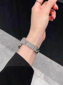 1条全水晶金属表带，兼容38/40/41/42/44/45/46/49毫米表盘，兼容 Ultra/SE/Series 11/10/9/8/7/6/5/4/3/2/1 - 銀色 - 查看 4