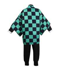 CLOAK, KIMONO, TANGIRO, CAPE, COSPLAY, UNISEX, EXCELLENT QUALITY MATERIAL - 綠色 - 查看 3