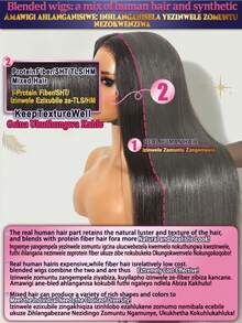 32Inch 13x4 Jerry Curly Lace Front Wigs Human Blended Hair Wig HD Lace Front Human Blend Hair Pre-Plucked 200% Density Glueless Wigs Brazilian Virgin Hair For Women Natural Color Match All Skin Tones - Natural & Black - View 11