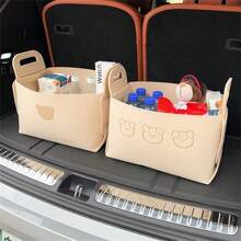 AD 1pc Foldable Car Trunk Organizer Box, Practical Storage Box For Women, Multi-Functional Car Storage Compartment