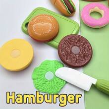 Bộ đồ chơi nhà bếp mini cho trẻ em, bao gồm pizza, bánh mì kẹp thịt và xúc xích | Bộ đồ chơi nhà bếp mini cao cấp, chi tiết thực phẩm chân thực và thiết kế cắt và chia sẻ tương tác, phụ kiện thực phẩm nhập vai, kích thích trí tưởng tượng, thúc đẩy học tập sớm. - Nhiều màu - Xem 6