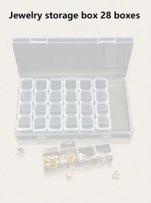 56/28/12 Compartment Transparent Storage Box, Multi-Functional Detachable Jewelry Box, Multi-Layer Dust-Proof Storage Box, PP Material, Large Capacity Jewelry Organizer Box, Movable Portable Jewelry Holder, Suitable For Rings, Earrings, Necklaces, Nail Art, Paper Clips, Minimalist Style Storage Box, Suitable For Halloween, Christmas, Birthday Gifts, Back To School, Bedroom Decor, Home Decor, Autumn Decor For Women Storage Organizer Travel Holiday Essential Fall Decor Autumn Halloween