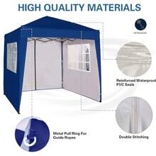 MCC Direct Pop-Up Gazebo 2m X 2m With Sides Silver Protective Layer Waterproof Marquee Canopy WS - Blue - View 6