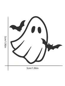 Cute Rearview Mirror Stickers, Bat Stickers, Ghost Hugging Bat, I Love Halloween, Halloween Stickers - Black - View 3