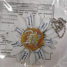 1pc White Sunflower Acrylic Flat Car Hanging Decoration, Key Holder