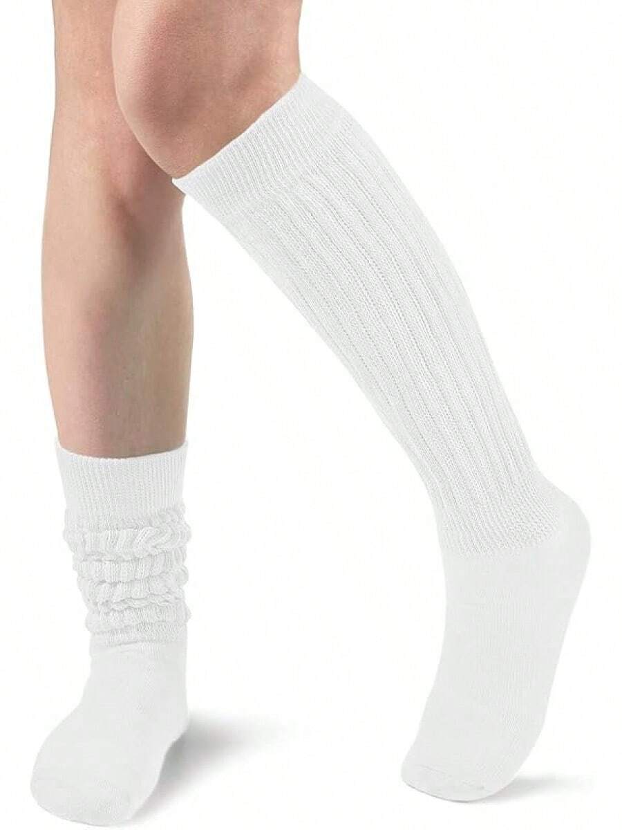 Witwot Slouch Socks Women Knit Knee High Boot Long Tube Scrunch Sock For Woman