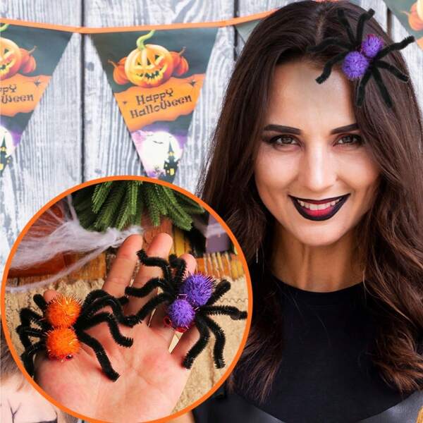 2PCS Halloween Spider Hair Clip Ghost Festival Adult Party Decorations Funny Spider Clip Hair Accessory, Claw Clips, Hair Claws, Clips For Hair, Hair Slide, Hair Barrettes