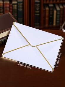 10pcs/20pcs Blank Colored Foil Trim Western Style Envelopes, Creative Gift Invitations, Thick Wedding Invitation Envelopes, Colored Business Stationery Invitations, Party Invitation Envelopes - Multicolor - View 3