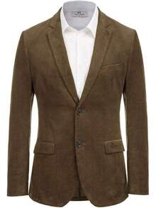 Mens Corduroy Jackets Two Button Casual Sports CoatChristmas 3ZEG - cà phê - Xem 1