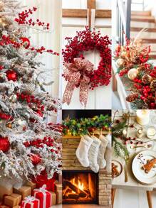 20 piezas - Adornos artificiales de bayas rojas, adornos navideños de bayas rojas falsas, decoración navideña de bayas de acebo, ramas artificiales de bayas rojas para decoración de árboles de Navidad, adornos navideños rojos, decoración del hogar para fiestas, decoración de bodas, manualidades DIY, adornos navideños, decoración para empaques de regalo, Acción de Gracias, Navidad