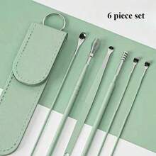 6-Piece Professional Ear Care Kit - Stainless Steel Spiral/Hook/Loop Cleaners & Portable Case | Medical-Grade Wax Removal Tools For Adults, Safe For Travel & Home (1PC) - Màu vàng - Xem 3