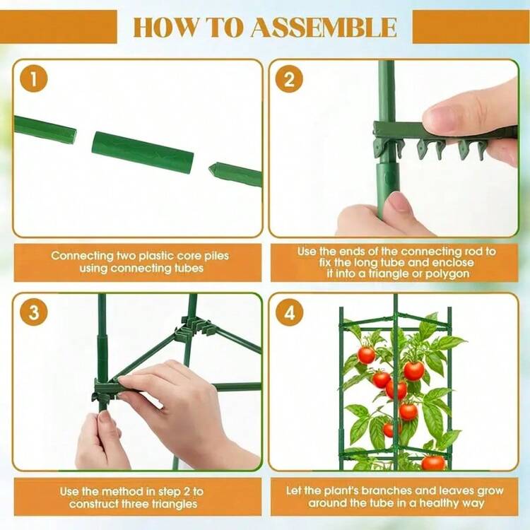 1 包番茄笼 - 番茄植物支架支撑笼，用于花园和花盆，用于攀缘植物、蔬菜、花卉、水果、藤蔓的植物支架 - 墨綠色 - 查看 4
