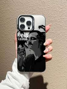 1 件眨眼男人肖像拼色图案印花时尚英文字母防摔手机壳，适用于 iPhone11/12/13/14/15/16/16PRO/16PROMAX - 彩色 - 查看 2