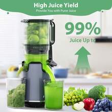 ✨Cold Press Juicer | 5.3" XL Chute Whole Fruits No-Cut | Self-Feeding Tech | 1.7L Large Capacity | High Juice Yield & Easy Clean | Black Luxury For Healthy Morning Drinks​​ - US A Type Plug(110-127V) - View 5