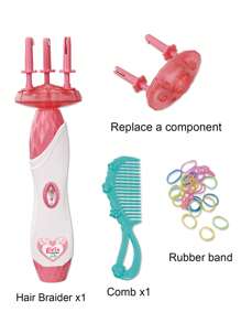 1 套女童自动编发机、DIY 电动编发工具、扭发机编发造型、女童居家玩具编发工具、适合 3-12 岁女童的礼物、生日礼物、完美礼物、圣诞礼物