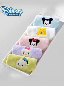 Disney 5pcs/1pc, Disney Cartoon Theme Square Towel Gift Box Set, Mickey Soft Coral Fleece Towel, Hand Wash, Highly Absorbent, Knitted Fabric, Suitable For Bathroom Home, Minnie Face Towel And Hand Towel, Suitable For Various Festivals, Birthday Gifts Back To School Dish Cloths Kitchen Towel