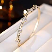 1 套简约时尚女士首饰套装，锆石镶嵌手链和戒指，节日礼物 - S61271 - 查看 16