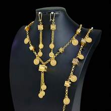 1 Set Dubai Vintage Wedding Jewelry Set 21k Gold Plated Arabic Muslim Punk Hip Hop Necklace Middle Eastern Women Jewelrys - Jewelry Set - View 6