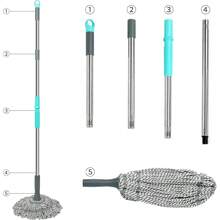 Self Wringing Mop - Easy Squeeze Twist Mop With 52.5 Inch Long Handle, Heavy Duty For Hardwood, Tile, Vinyl & Laminate Floors (Gray) - Gray- 2 Mop Head - View 6