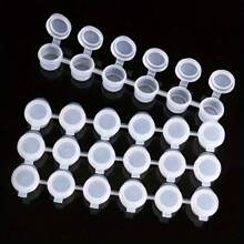 600-30 件空油漆罐,100-5 条丙烯酸迷你油漆容器,带盖条存储,适用于教室、学校艺术和工艺品绘画、学校绘画艺术节(3 毫升/0.1 盎司) - 彩色 - 查看 9