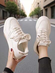 Zapatos para Correr Antideslizantes para Mujer,Zapatos De Tenis Transpirables Casuales Para Mujer,Zapatillas deportivas blancas para mujer,,ideales para actividades al aire libre y correr,anti deslizante - Beis - Ver 2