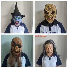 1pc Halloween Witch Horror Mask, Witch Long Hair Latex Hat Mask, Hat Performance Long Hair Old Witch Mask, Multiple Styles Available