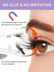 MAANGE Bộ 2 cặp mi giả từ tính, kèm nhíp, có thể tái sử dụng, mi dày đan chéo, thiết kế tự nhiên, phù hợp để sử dụng hàng ngày, đi làm, học tập, du lịch, dự tiệc và các dịp khác. - màu đen - Xem 5