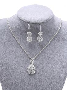 Conjunto de joyas chapado en oro de 22K, aretes y collar de boda de moda árabe, decoración para fiestas de noche para mujer, joyería de lujo
