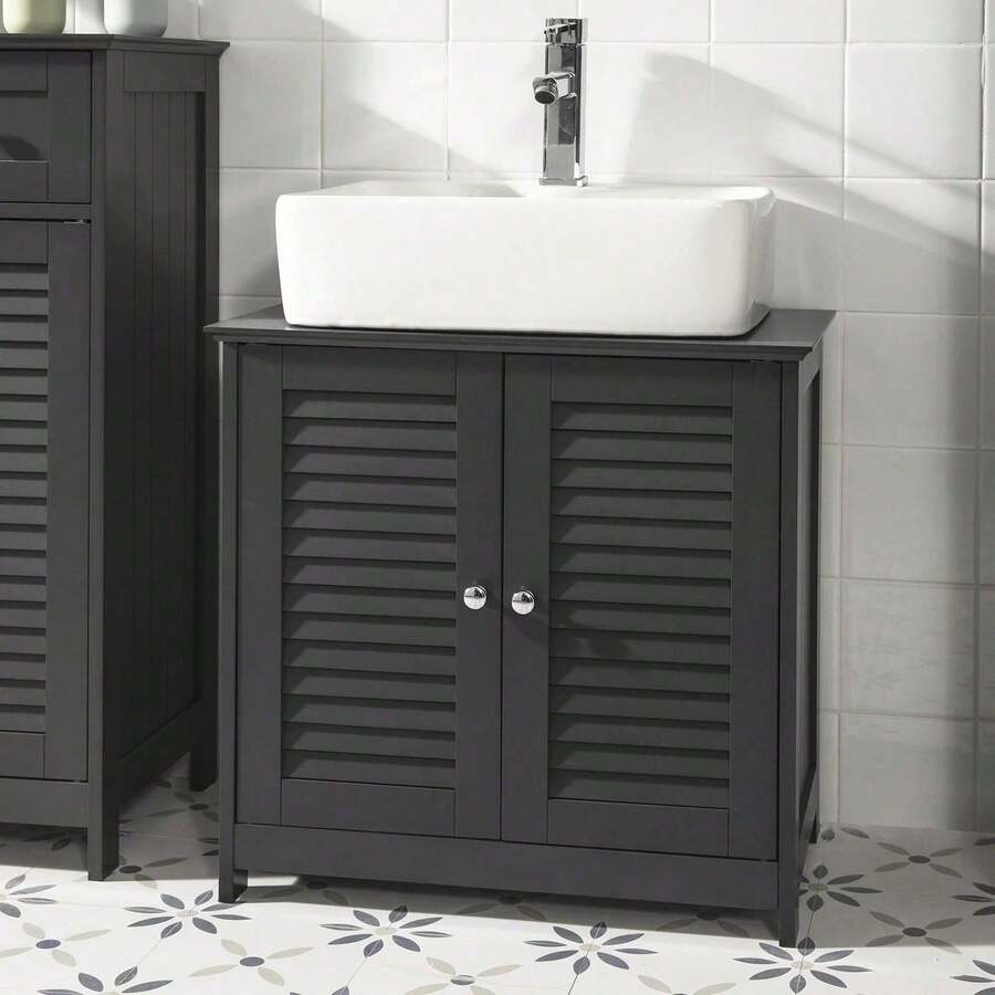 SoBuy Bathroom Base Cabinet FRG237-WN - 灰色 - 查看 1