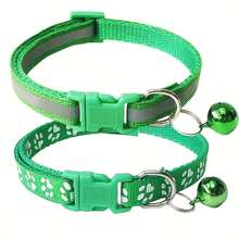 [Reflective Cat Collar] 2pcs Adjustable Reflective Cat Collars With Bell | Nylon Safety Collars For Cats And Dogs, Paw Print Design, Multiple Colors - Multicolor - View 21