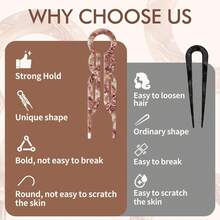 Prestige French Hair Pins, Acetate Leopard Print Hair Pin Women,Suitable All Hair Types (Multicolor-A-4PCS)Valentine's Day KEFG - BlackBrown-f-3PCS - View 7