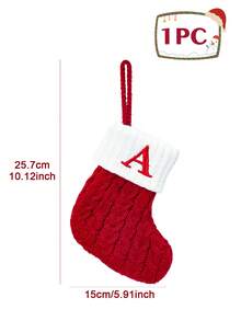 1Pc Knitted Letter Christmas Socks, Christmas Alphabet Knit Stockings, Mini Christmas Socks With Embroidered Letters, Merry Christmas Decorative Socks, Xmas Decor, Christmas Decorations For Home, Christmas Ornaments, Christmas Tree Decorations, Christmas Theme Dress Up Home Decor Christmas Decorations Room Decor Winter Christmas Decorations Home Christmas Gifts