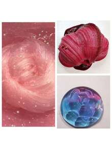 1/2/4PCS Clear Crystal Slime Kit,Peach Pink Jelly Cube Glimmer Crunchy Slime, Stress Relief Slime Toy For Adults Anxiety, Stretchy And Non-Sticky Slime - Nhiều màu - Xem 12