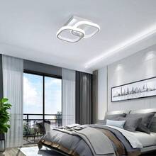 Modern LED Ceiling Light, Square Modern LED Ceiling Light Fixture, 6500K Cool White Light Acrylic Hallway Light Fixture Ceiling Lamp For Hallway Kitchen Study Bedroom Living Room - White - View 6